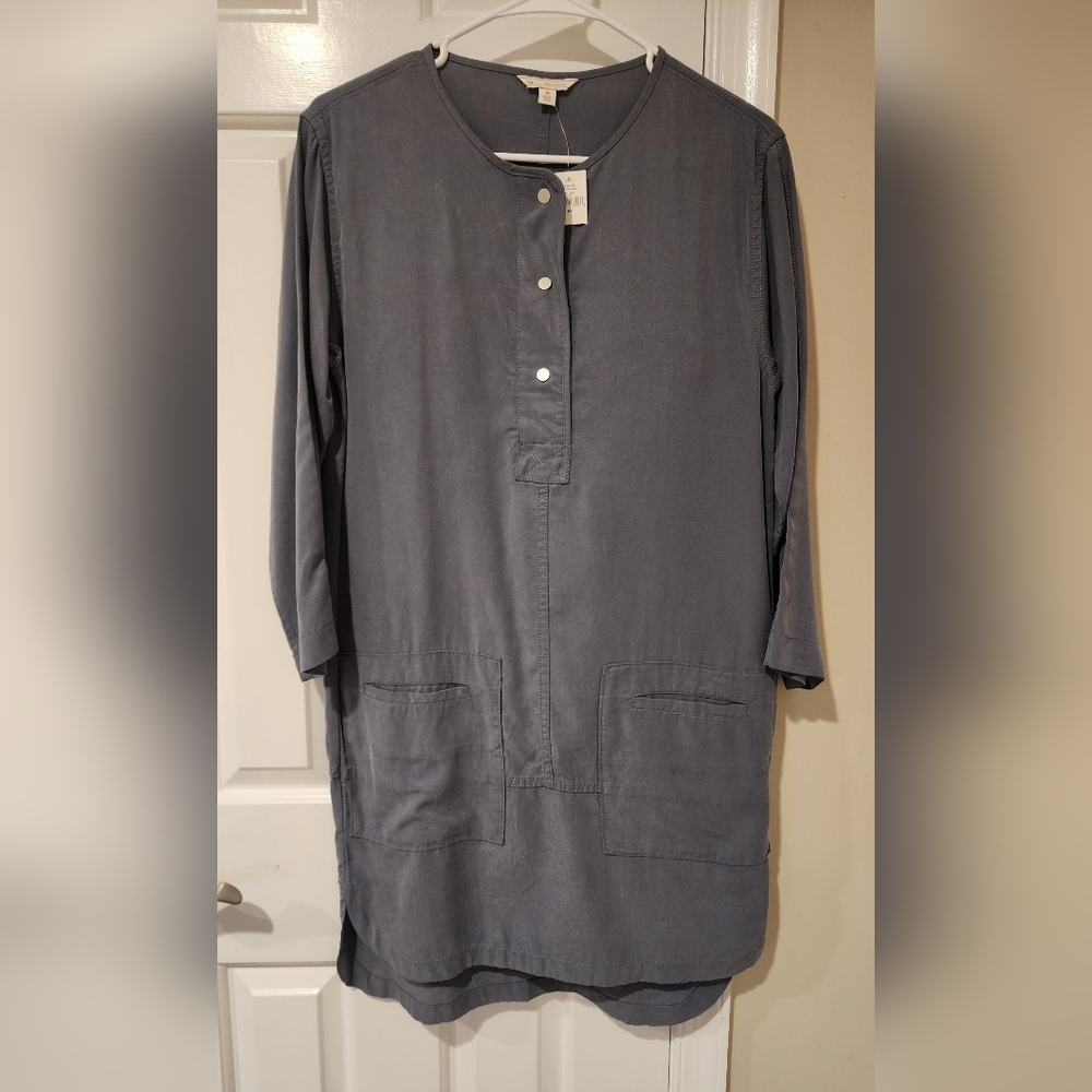 GAP Tencil Shirttail Dress/Tunic with Pockets - Bluish Gray